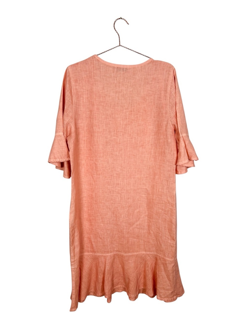 Haris Cotton Ruffle Sleeve Linen Shift Dress - Picture 2 of 7